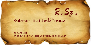 Rubner Szilvánusz névjegykártya